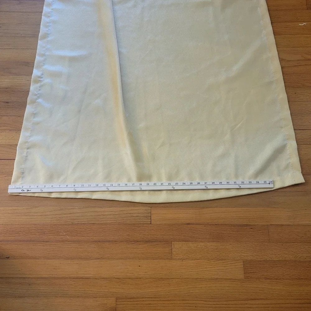 VTG 70s Window Curtain Panels Drapes Set of 2‎ Yellow Pinch Pleat Beige 23